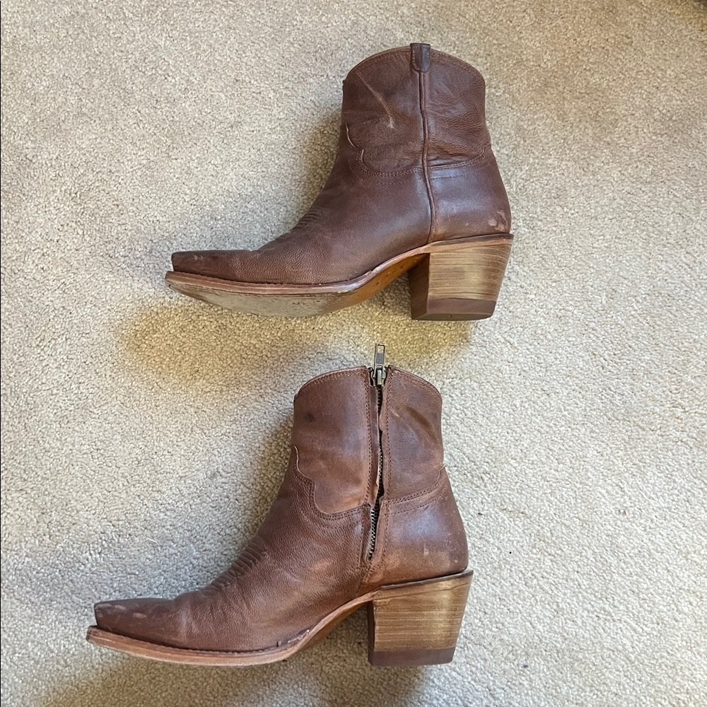 Tecovas Women’s The Daisy Boot Ankle Boots Leather Scotch Goat Brown Sz 6.5 - Picture 6 of 7